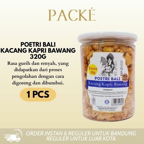 

Poetri Bali Kacang Kapri Bawang 320g / Cemilan Kacang Kapri Rasa Bawang