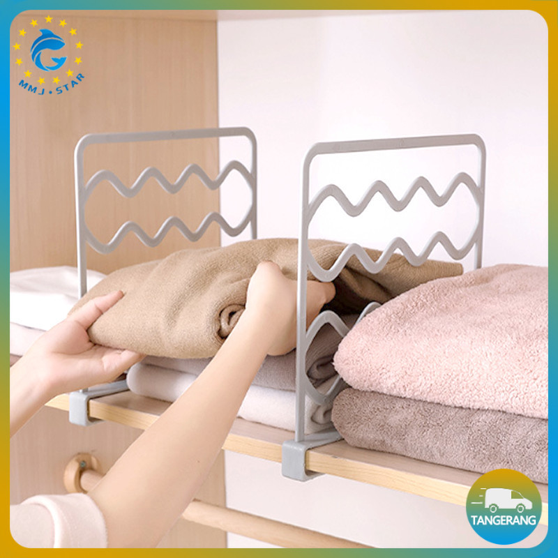 Organizer Lemari Pakaian Sekat Rak Almari Baju Customizable Pembagi Ruang Lemari Modular Untuk Menyi