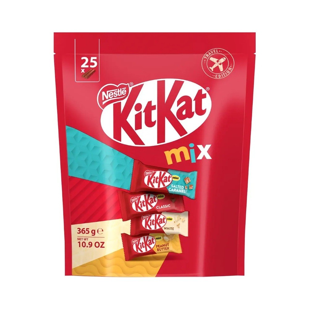 

Nestle KITKAT Mini Mix Sharing Bag Travel Edition 365gram isi 25pcs asal Eropa