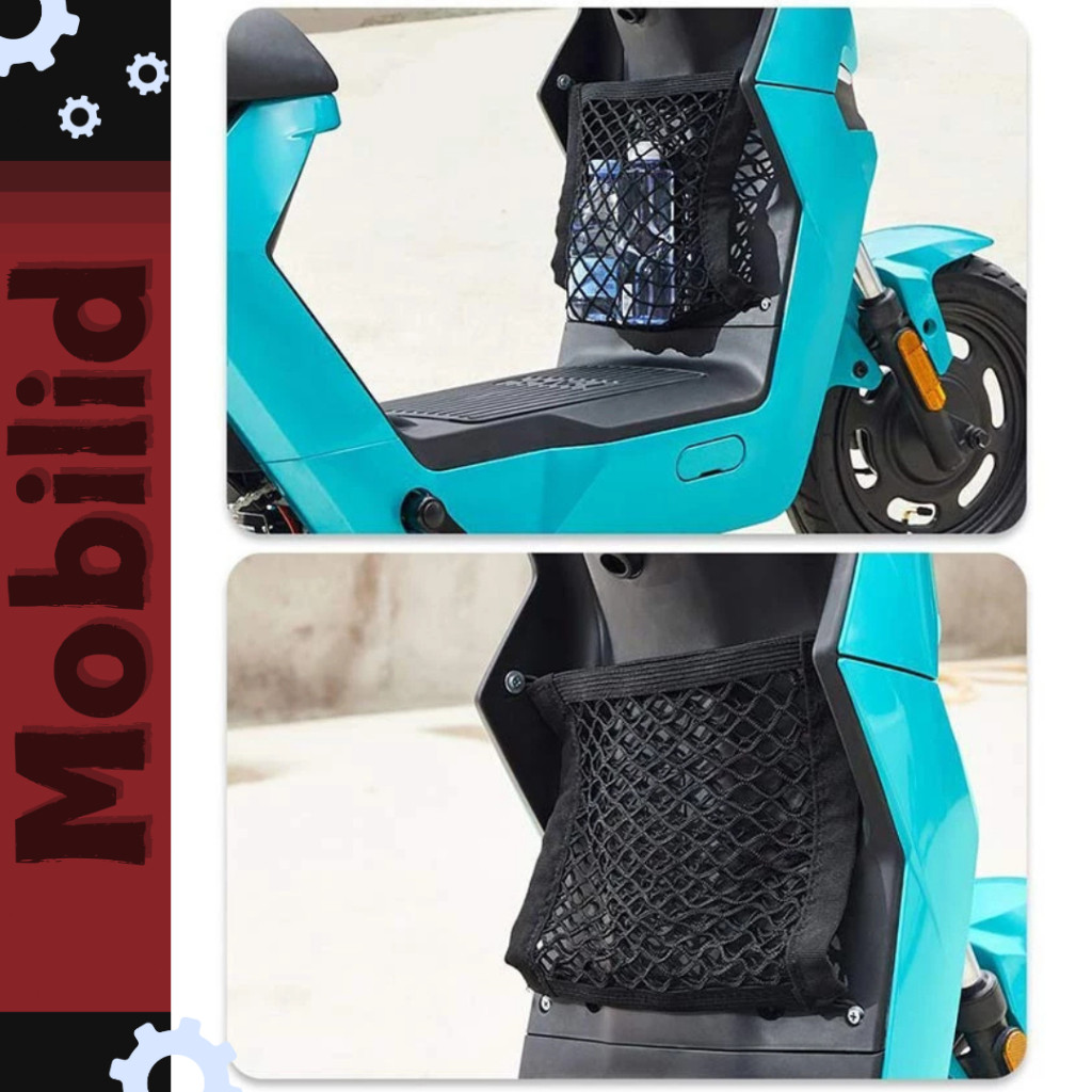 Jaring Helm Barang Bagasi Motor Tas 35*20Cm Untuk Motor/Mobil Dua Layer Elastisitas Multifungsi