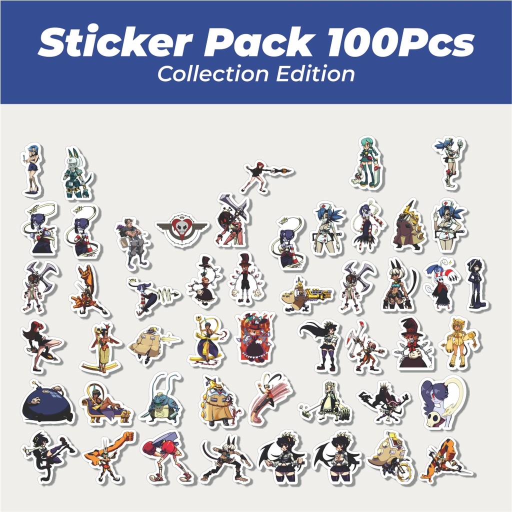 

Hot Stiker Game Series Skullgirls Karakter Mix 2 Lucu Anti Air Stikers Berperekat Waterproof Sticker Decal Buat Motor Helm Buku Journal Koper Casing HP Laptop Botol Minum