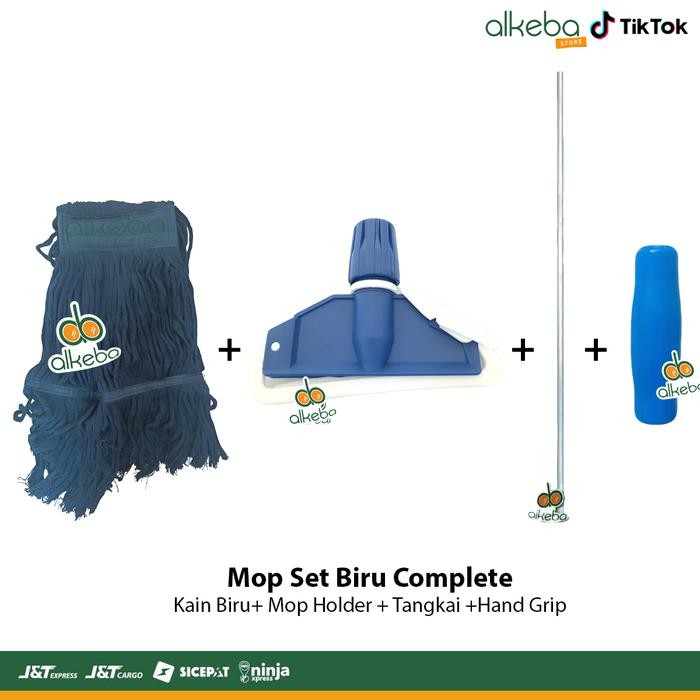 Mop Pel Set Lengkap Biru dengan Gagang Panjang untuk Kontraktor dan Supplier Cleaning Service - Lant