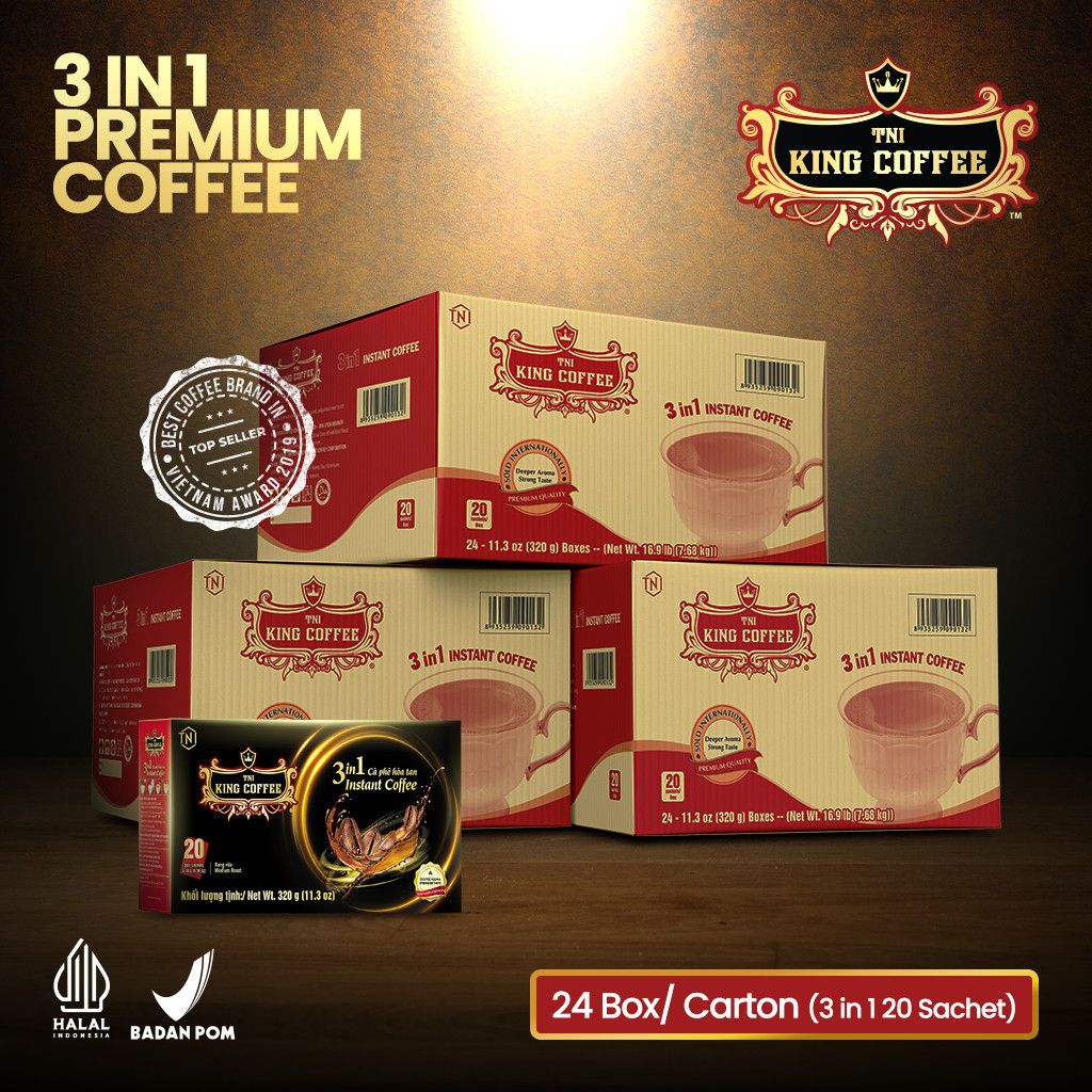 

KOPI INSTAN IMPORT VIETNAM TRUNG NGUYEN KING COFFEE - 3 IN 1 ISI 20 STIK DUS KARTON