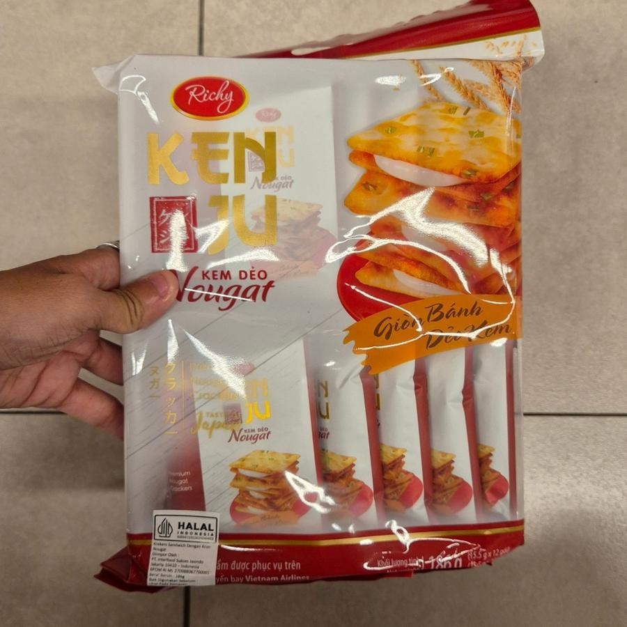 

Richy Kenju Sandwich Cream Crackers Kreker Krim Nougat Import 186gr