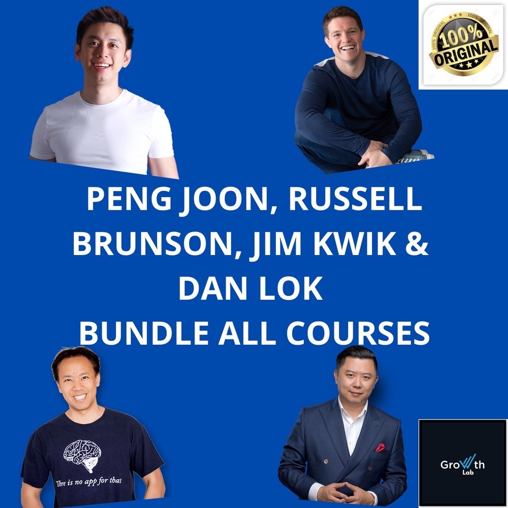 

ECOURSE paket 64 course russel brunson, dan lok, peng joon, jim kwik super murah digital marketing bisnis online