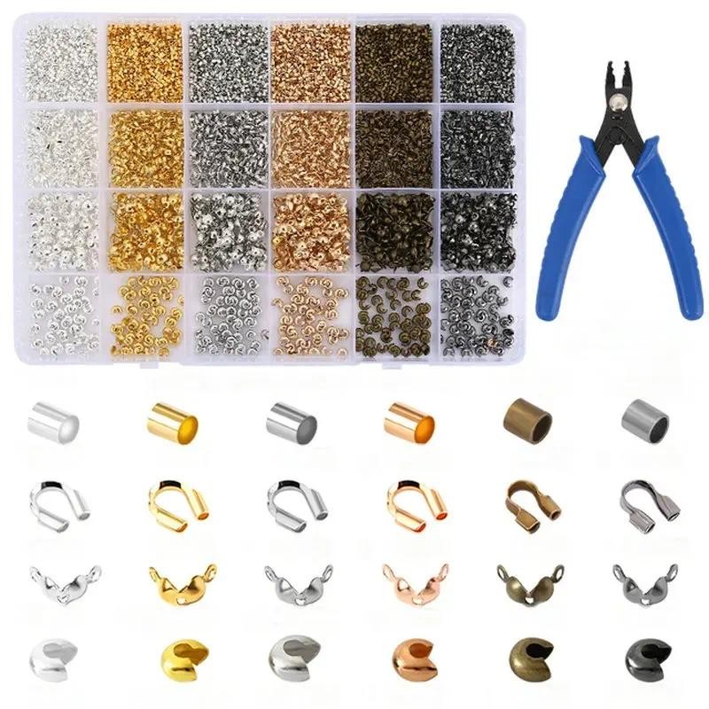 

Crimp Beads Tips Knot Covers Kit Crimp Beads Covers Kit with Bead Crimping Pliers Tool for for Jewelry Making DIY Craft