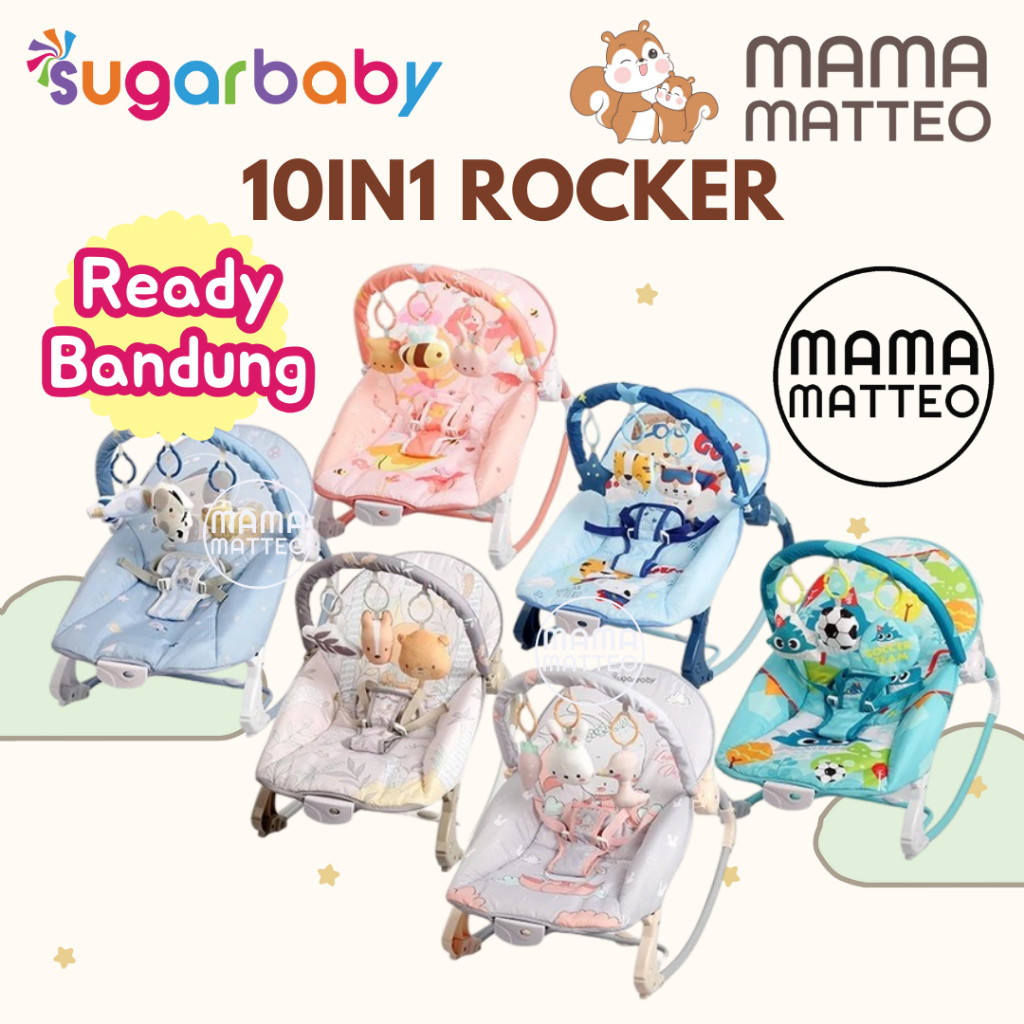 SUGARBABY 10in1 Premium Rocker / Ayunan Kursi Goyang Bouncer Bayi / SUGAR BABY BANDUNG