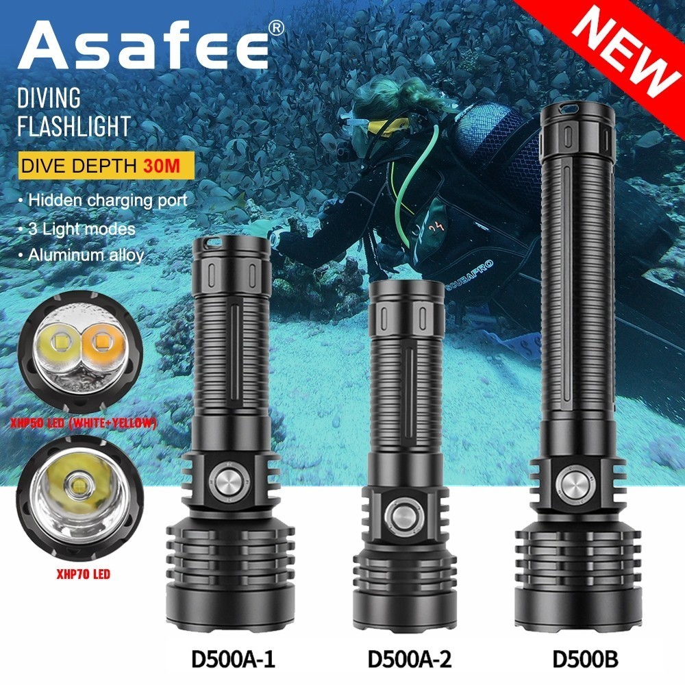 Senter Diving / Senter Selam Asafee 4000 Lumens IPX 8 SCUBA SENTER Menyelam