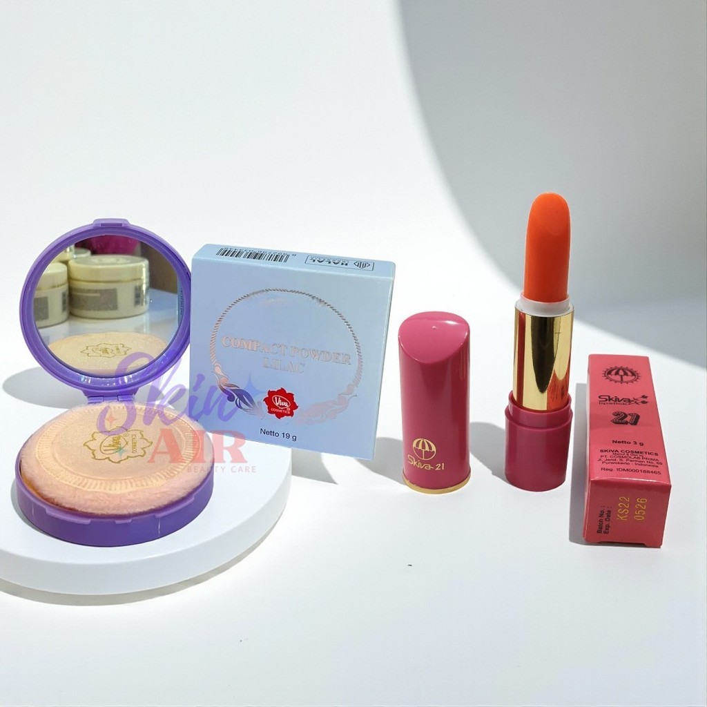 Viva Compact Powder Lilac + Lipstik Skiva Original BPOM