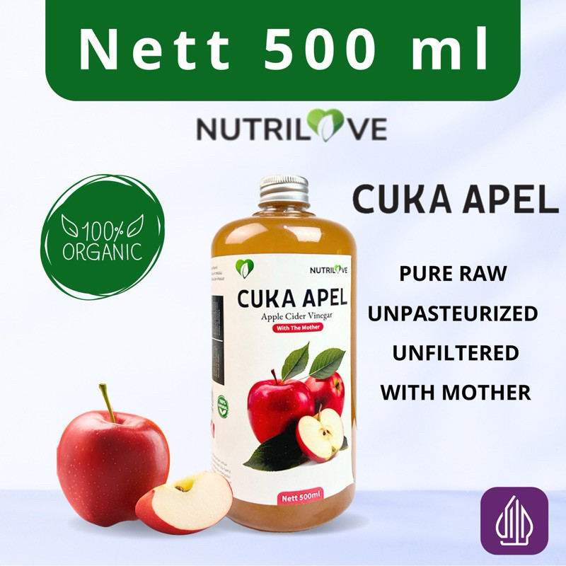 

Cuka Apel With Mother Organik 500ml - Apple Cider Vinegar Asli
