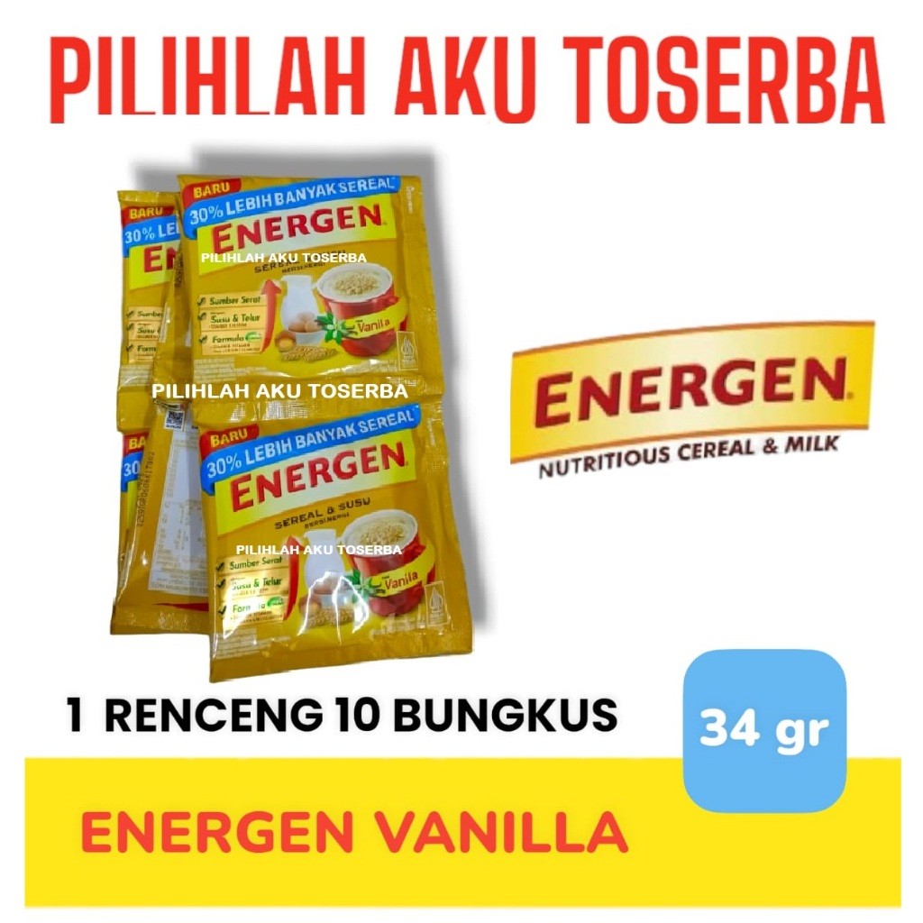 

Energen VANILA VANILLA Renceng 34gr x 10 Sachet (HARGA RENCENG)