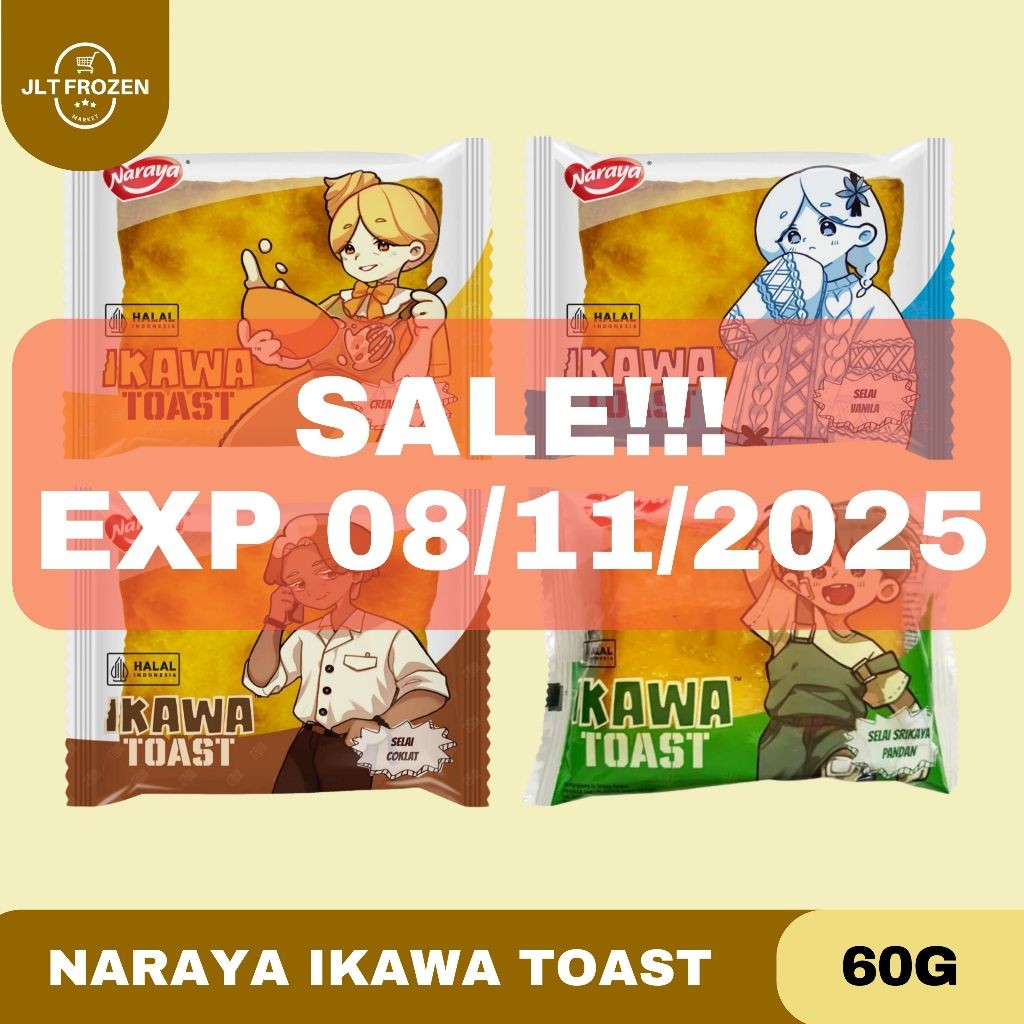 

Naraya Ikawa Toast / Roti Panggang Cream Cheese / Selai Vanila / Selai Coklat / Selai Srikaya Pandan 60G