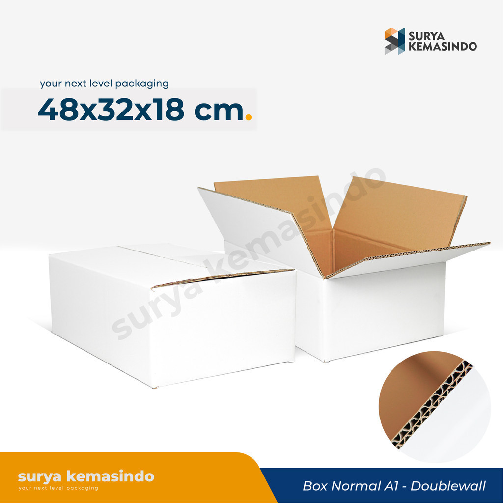 

Box Double Wall 48x32x18 cm. ( Sweeden OKAM ) BoxNormal/Amdk/Kotak/Packing/Kardus/A1/tinggi18