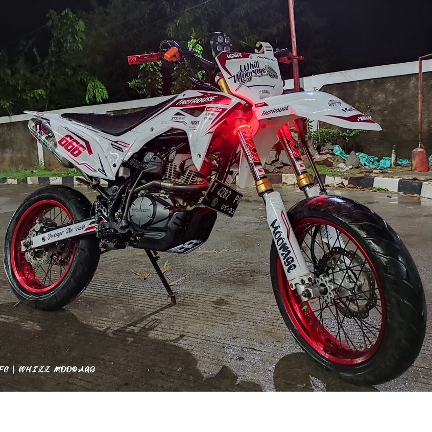 DECAL CRF 150L PUTIH MERAH KEREN