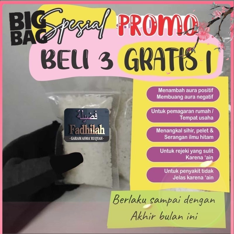 

[BigBag] [PROMO Beli 3 Gratis 1] Garam kristal ruqyah mandi penghilang energi negatif garam kasar krosok madura premium Fadhilah