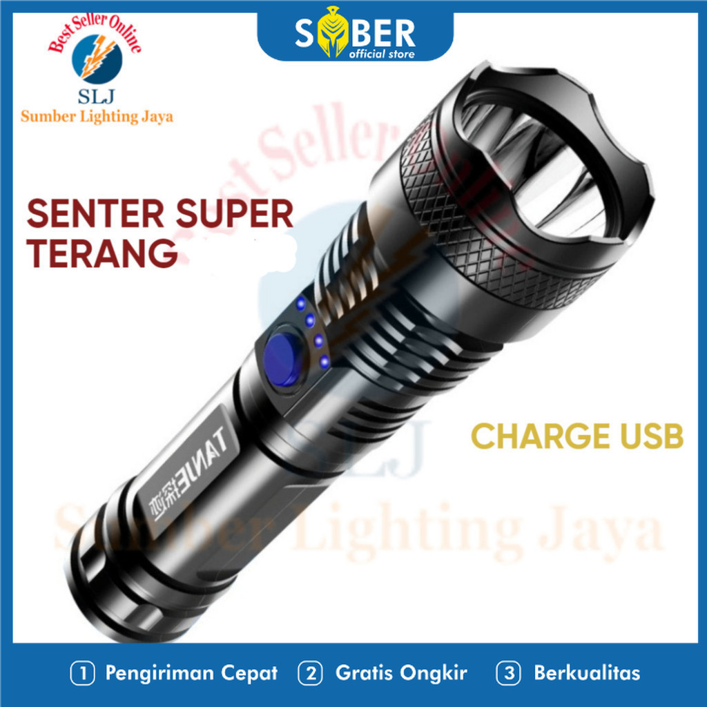 SENTER LED SUPER TERANG RECHARGEABLE/ SENTER CAS USB SUPER TERANG