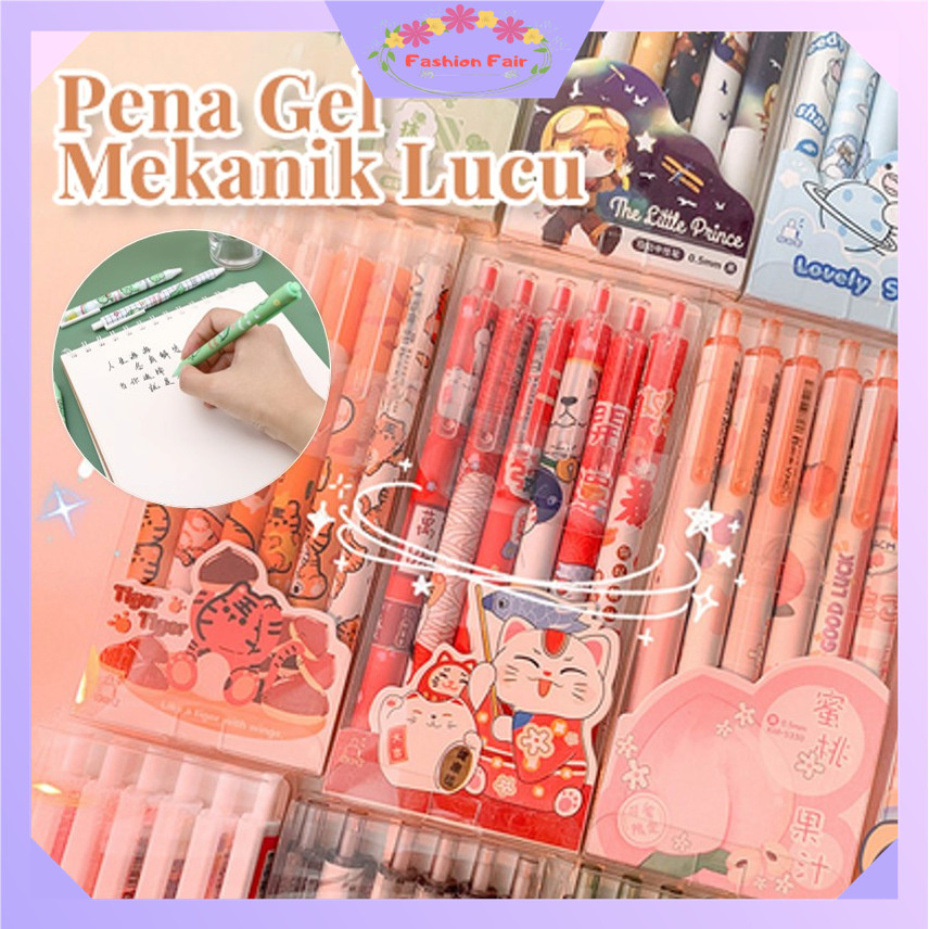 

FASHION FAIR - S5809 Pulpen Gel Mekanik Lucu Karakter / Set Pulpen Gel 6 Pcs / Ballpoint Mekanik Pulpen Set Isi 6 PCS / Pulpen Gel Lucu