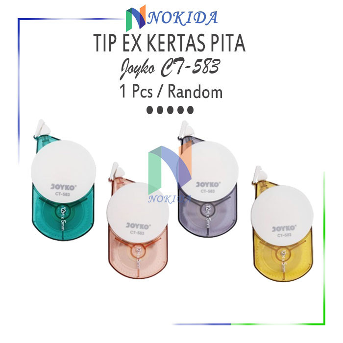 

Nokida Tip Ex Kertas Joyko Strong (CT-583/1 Pcs) / Correction Tape Roll / Pita Koreksi Tulisan / Alat Tulis Sekolah Kantor