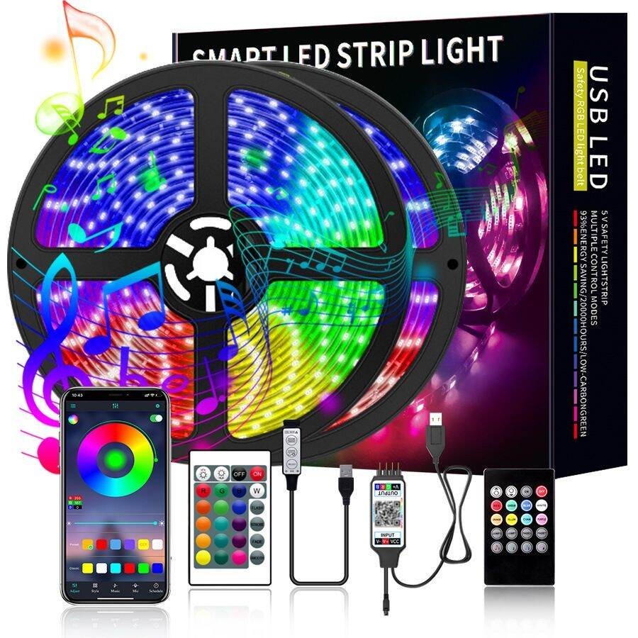 PAKET LAMPU LED STRIP 15M Lampu LED Strip 5050 RGB Warna Warni Lampu led strip 10 meter Lampu Kamar 