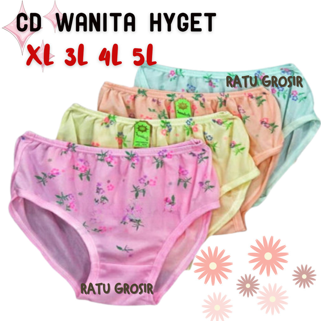 Celana Dalam Grosir 12 pcs / CD Wanita Motif Bunga Kartika