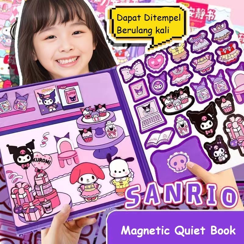 Quiet Book Sanrio Busy Book DIY Magnetic  Paper Doll Magnet Book Kuromi