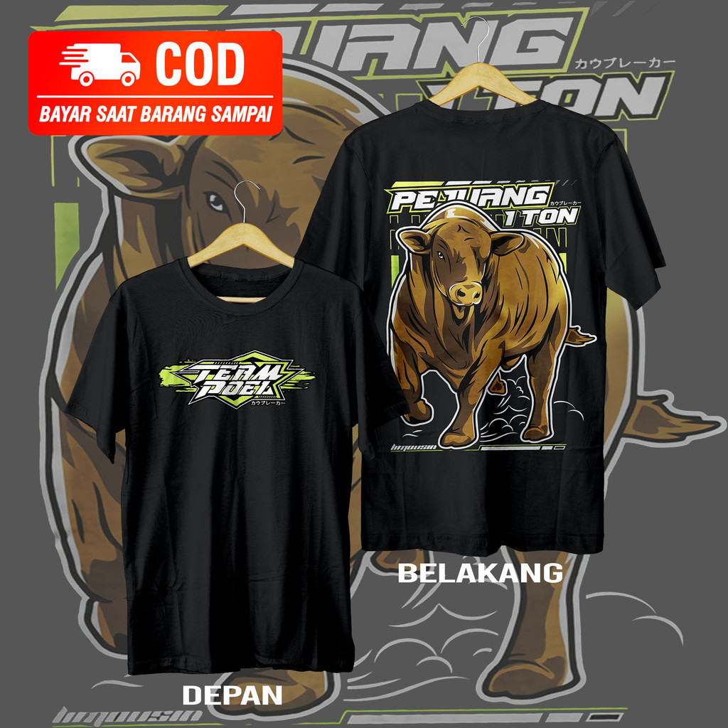 Kaos Peternak Milenial Sapi Limosin TEAM POEL Pejuang 1 ton TSHIRT PREMIUM QUALITY