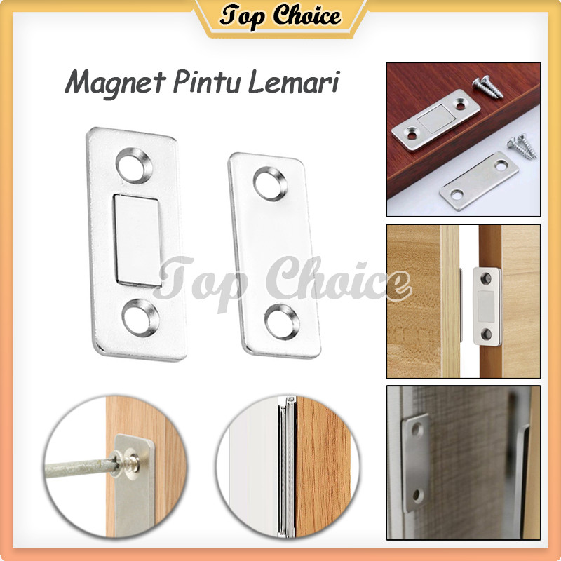 5SET Magnet Pintu Lemari / Magnet Plat Penutup Pintu Lemari Laci Catches Magnetic Kunci Pengaman