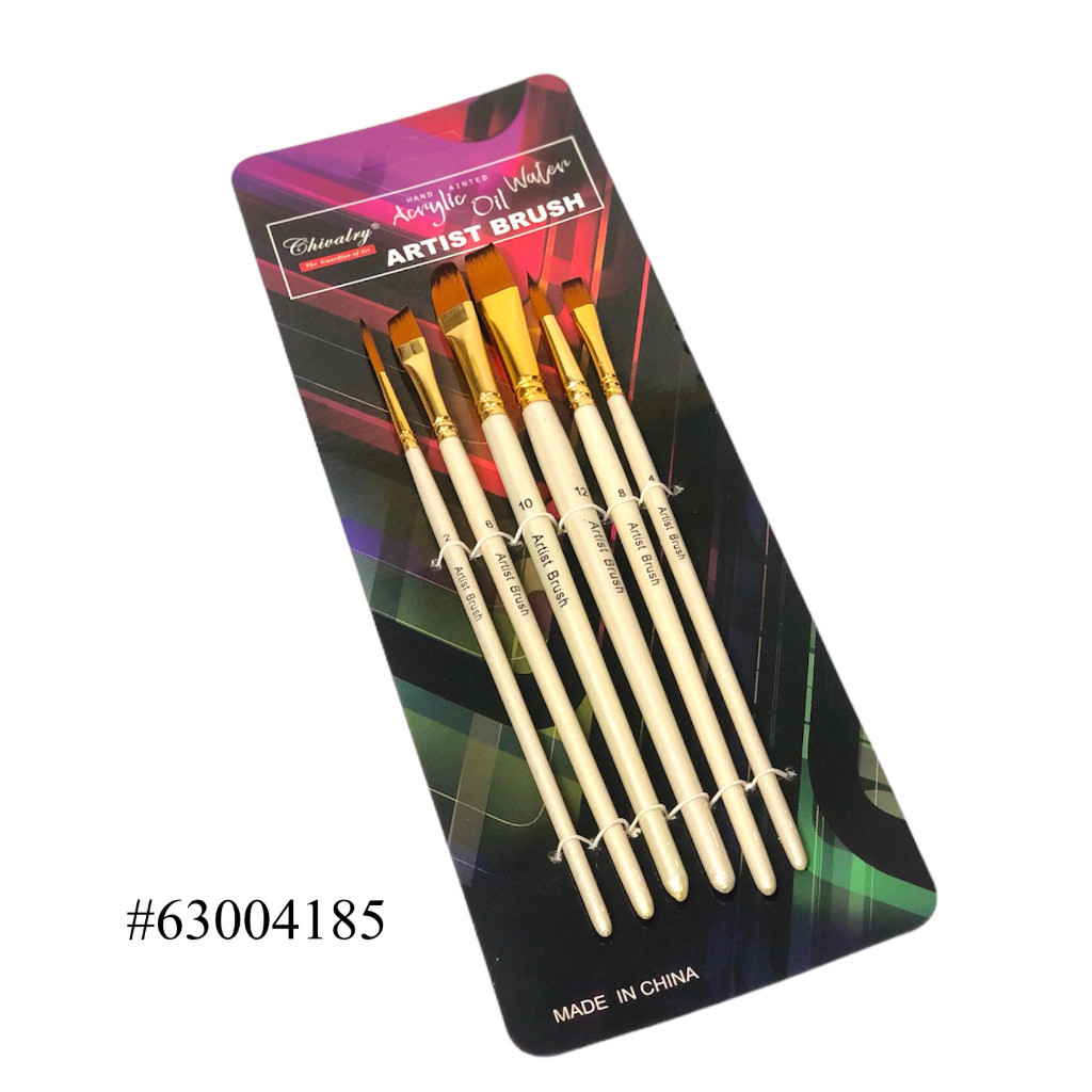 

Kuas Lukis Impor Acrylic Oil Water The Guardian of Art Chivalry 6 in 1 QSHB-6B Flat - Brush Set 6 Kuas Nylon- SHSNP - SHESB