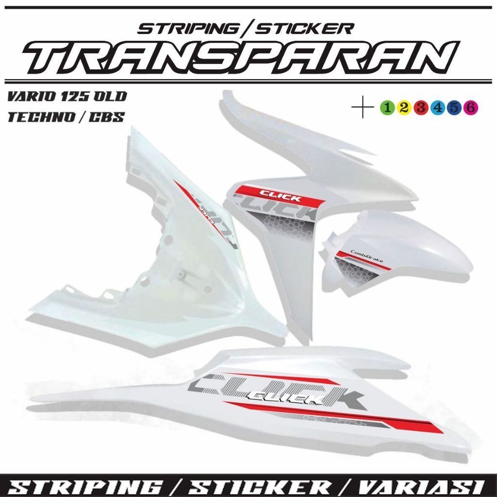LIS STIKER TRANSFARAN VARIO TECHNO 125 OLD / STIKER TRANSPARAN MOTOR VARIO 125 TECHNO STIKER MOTIF