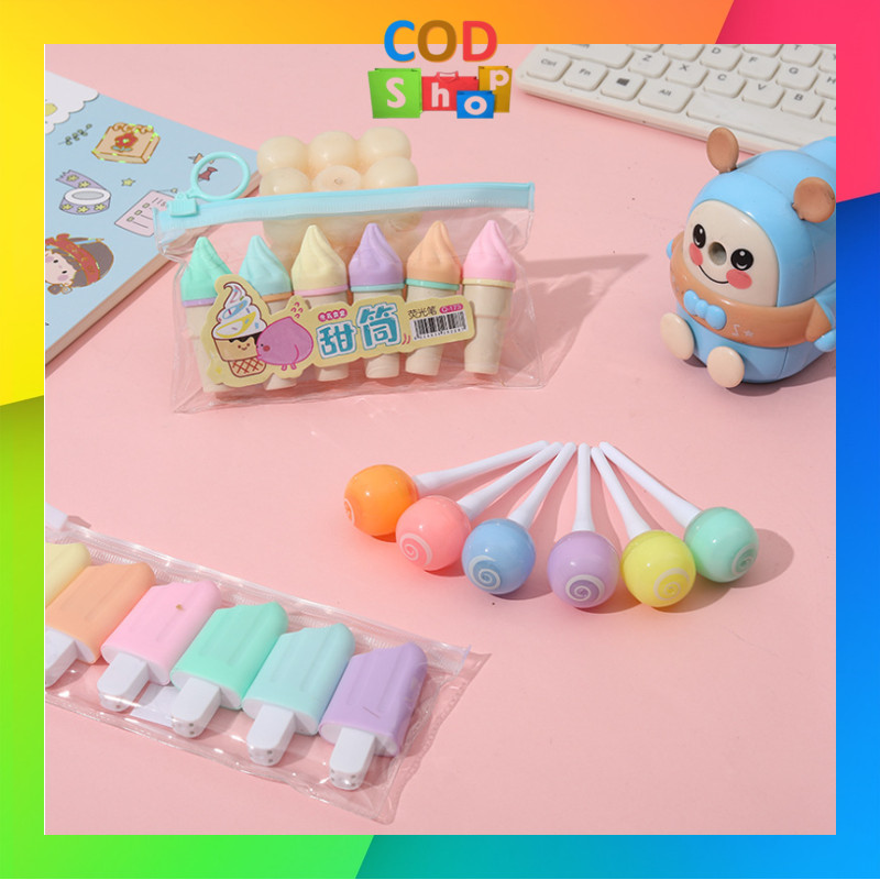 

COD - S6262 Stabilo 6 PCS Lucu Bentuk Dessert / Stabilo Warni Warni 6 PCS