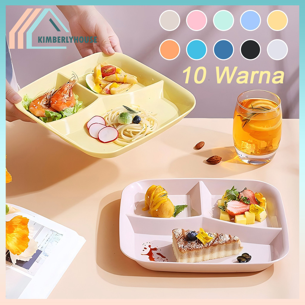 Piring Makan Kotak Ala Korea Piring Sekat 3 Aesthetic Piring Makan Anak