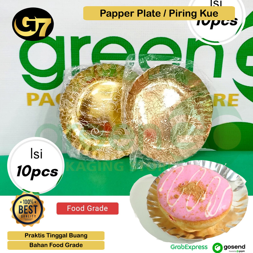 Piring Kertas Kue Ulang Tahun Ultah Tempat Kue Pesta Sekali Pakai Kecil Besar Piring Mas Papper Tart