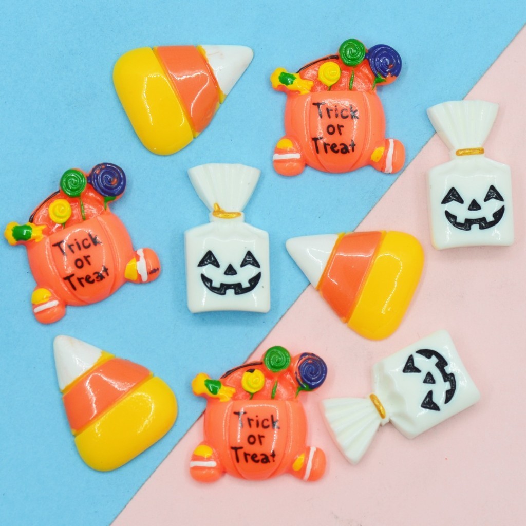 

Halloween Candy Corn Embellishments Halloween Trick or Treat Earring Charms DIY Halloween Crafts Miniature Hair Clip Supplies
