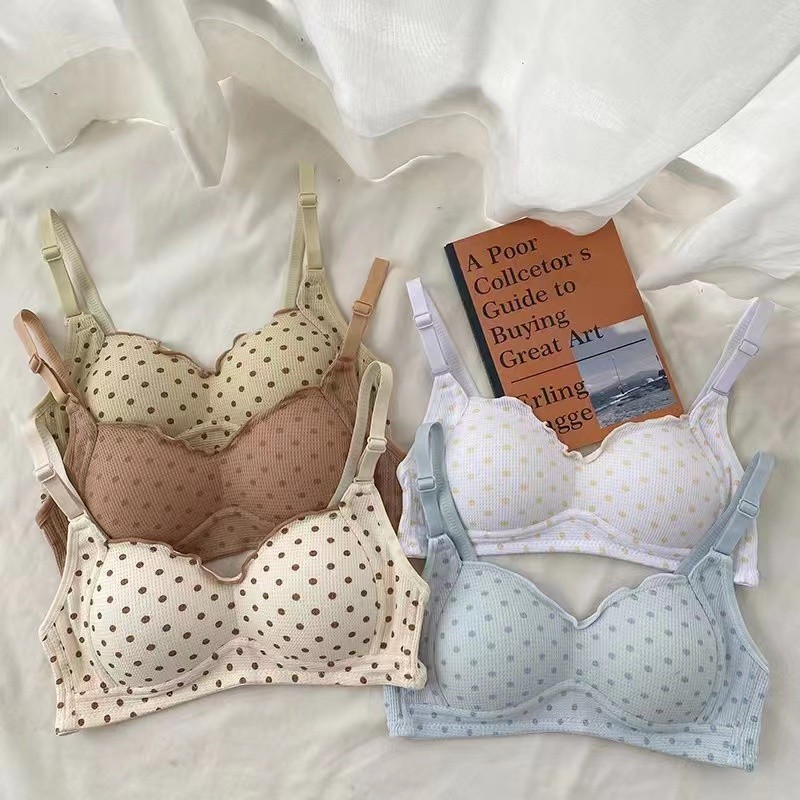 BRA REMAJA MODEL (B-344) POLKADOT KOREA STYLE BRA TANPA KAWAT