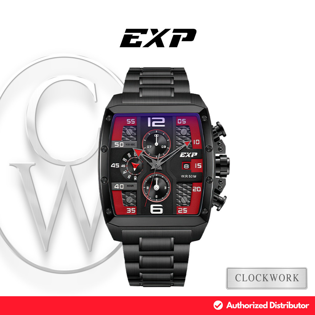 Jam Tangan Pria Expedition Exp Chronograph E 6636 BCBIPRE Rantai Sporty Hitam