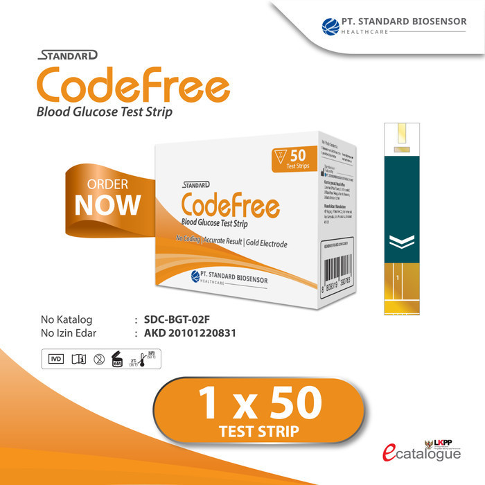 Alat Test Strip Gula Standard Codefree Blood Glucose Test Strip