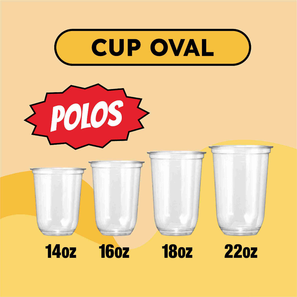 Cup Gelas Minuman Polos termurah 14oz 16oz 18oz 22oz Oval