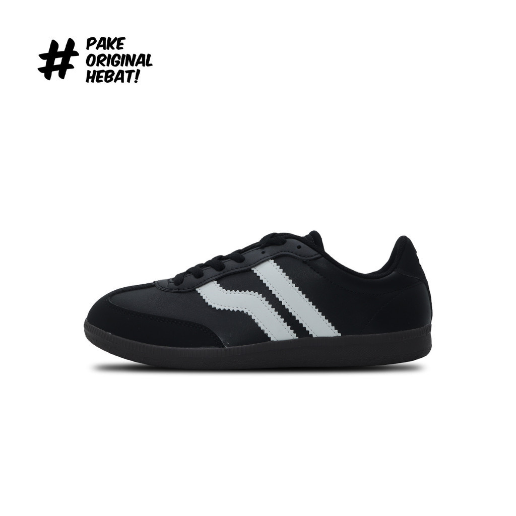Piero Sepatu Sneakers Grand London - Black/White/Brown