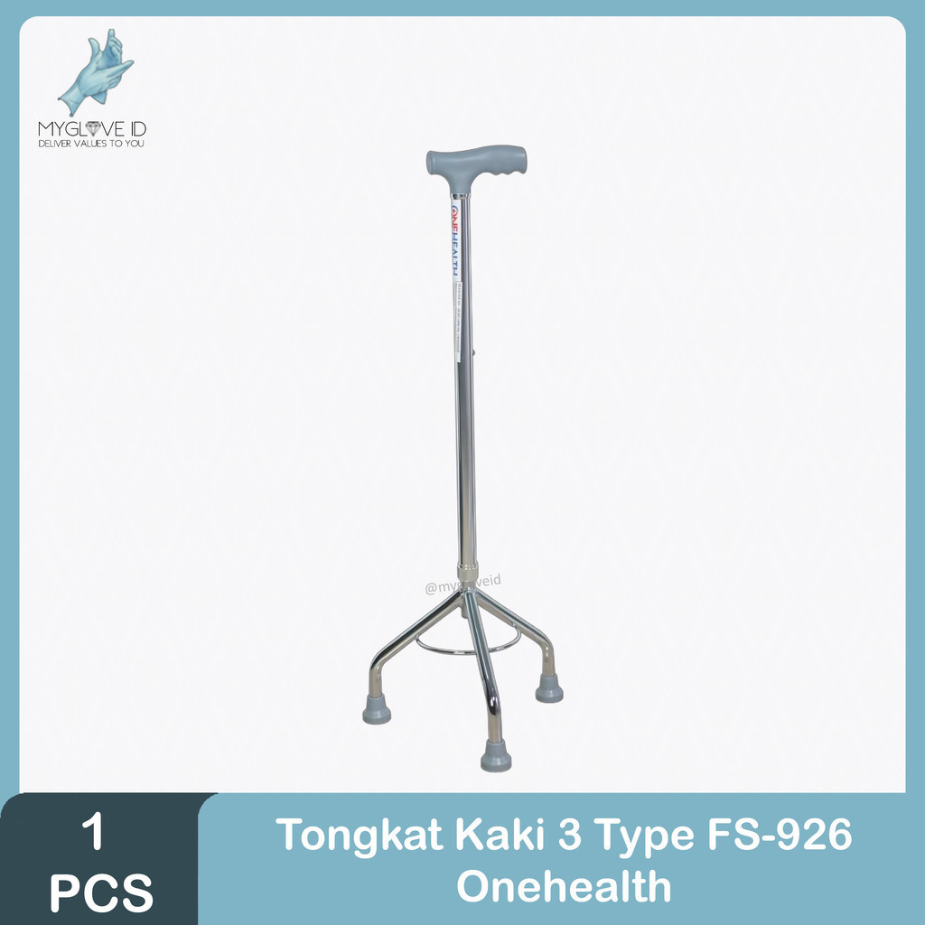 Tongkat Alat Bantu Jalan Orang Tua Lansia Kaki Tiga 3 Tipe KY926 Onehealth