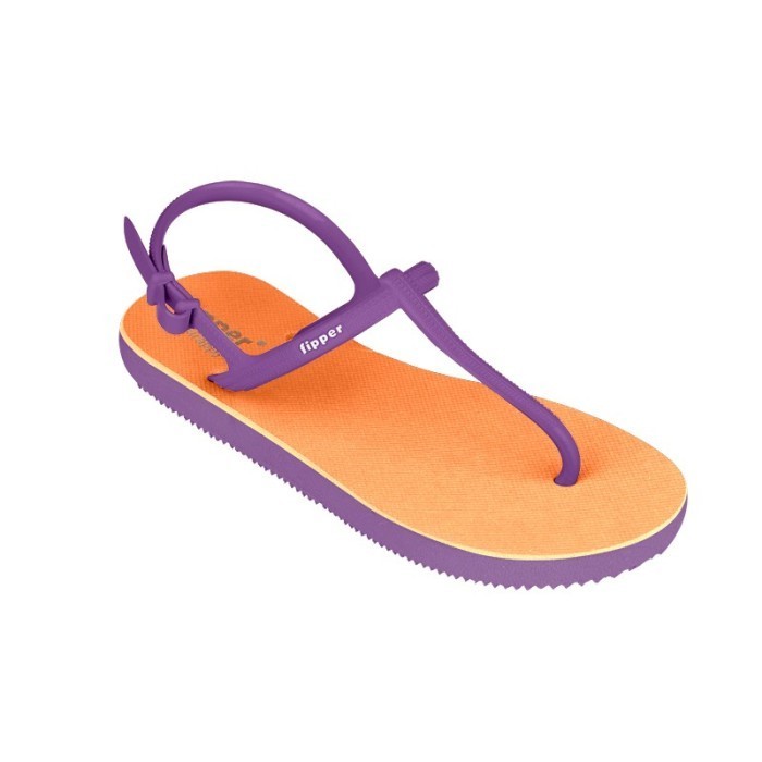 best -Fipper Strappy Petite Peach / Purple / Sandal Jepit Tali Wanita - 4