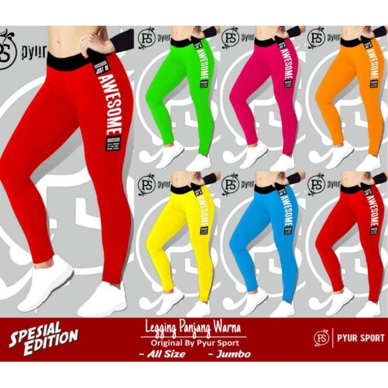 QX31FV PYUR SPORT BAJU SENAM ZUMBA AEROBIC-Leging Panjang Warna allsize dan jumbo