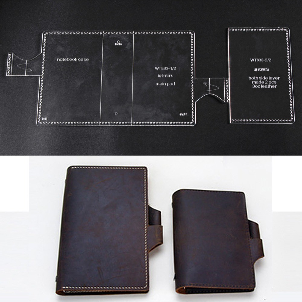 

WUTA 832/833 DIY Journal Notebook Acrylic Template Diary Notebook Leather Clear Acrylic Pattern Help Cutting Leather Craft Tools