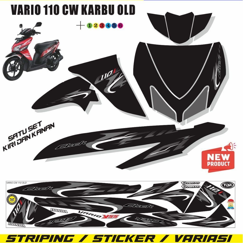 SETIKER MOTOR STRIPING MOTOR VARIO 110 CW / STRIPING VARIASI STIKER VARIO 110 KARBU