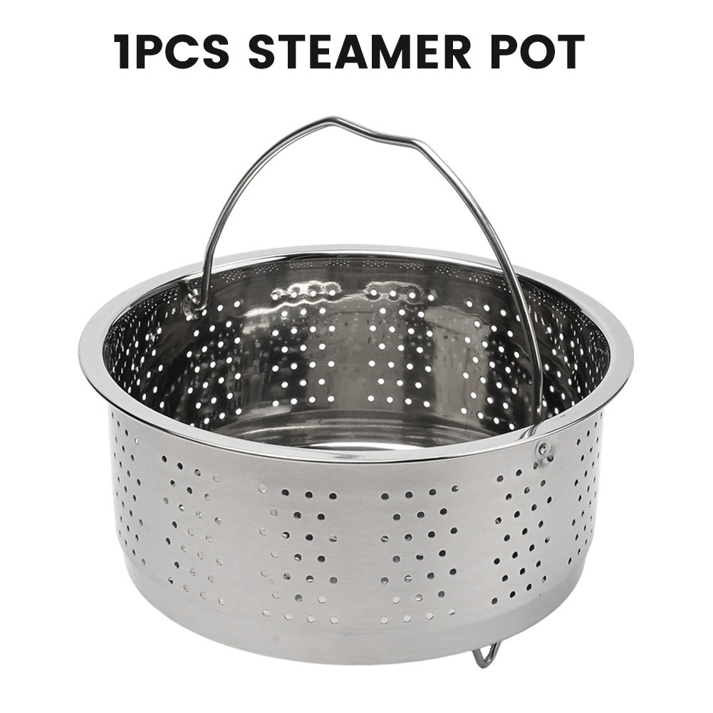 Small Kitchen Appliances For Slow Cookers Steamer Pot Steamer Basket Silicone Handle Silver Stainles