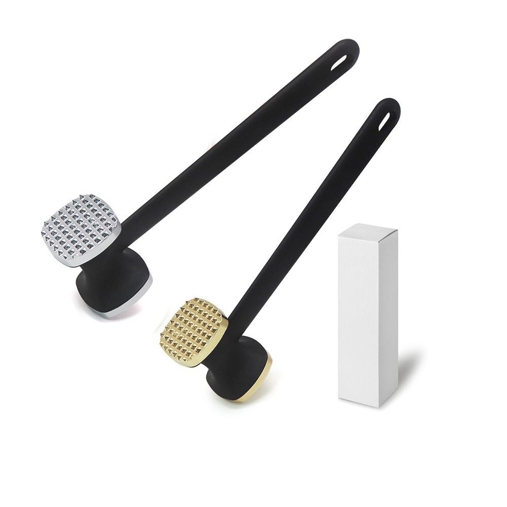 Multi-purpose Meat Tenderizer Tool with Comfort Handle Double-sided Meat Mallet Portable Aluminum Al