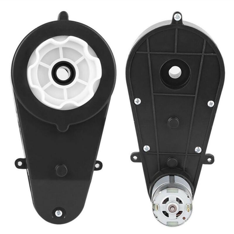 Gearbox Mobil Aki Gearbox Hitam 12v Bintang 550 Rpm 12000 Untuk Kotak Roda Gigi Motor Listrik Anak-A