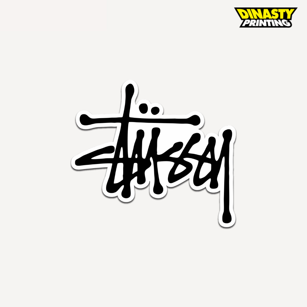 

STICKER PRINT CUT LOGO BRAND STUSSY | STIKER ANTI AIR UNTUK MOTOR HELM CASE HP HIASAN GLOSSY