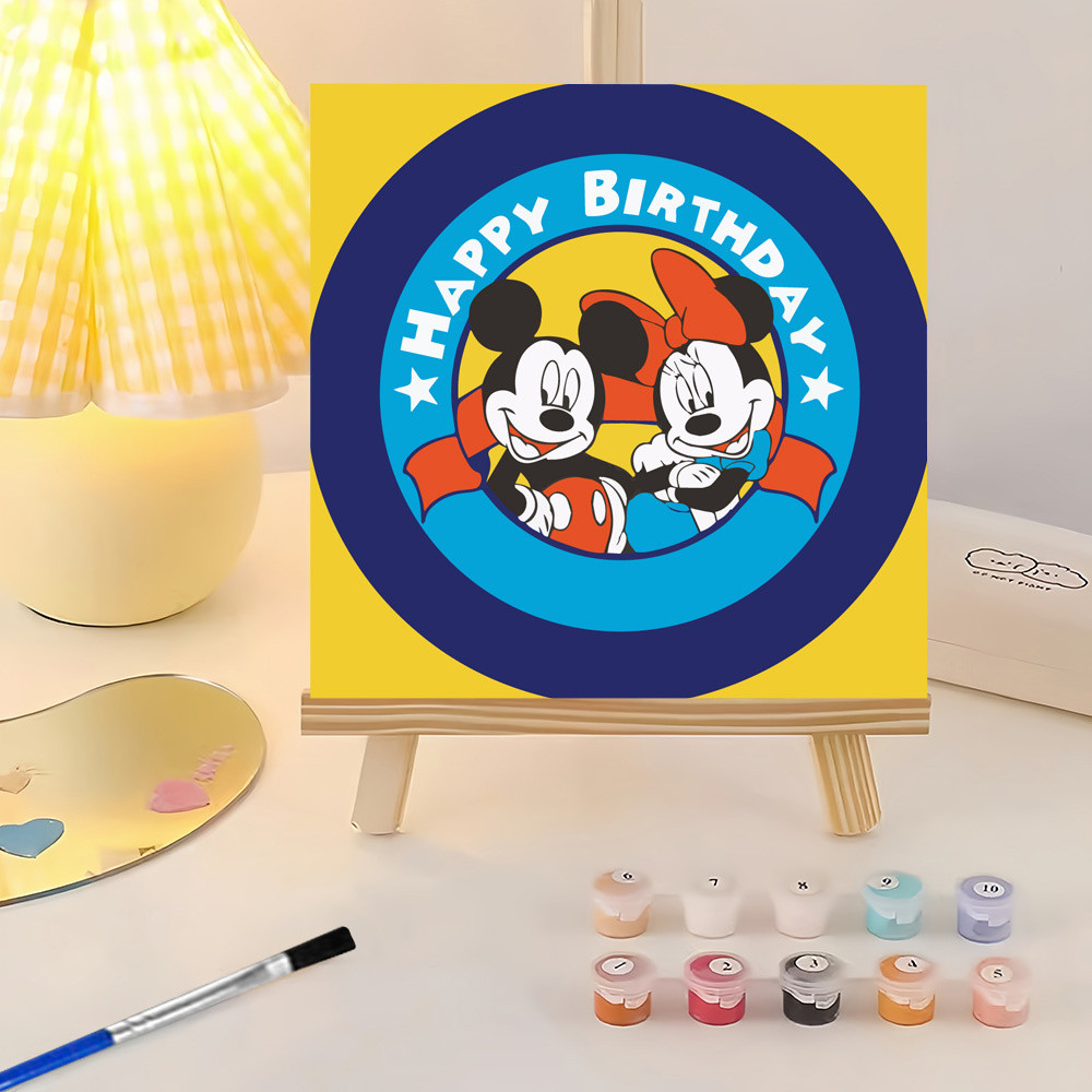 

Disney DIY Oil Painting By Numbers Mickey Mouse Paint By Number Kits Minnie Mouse CartoonDrawing On Canvas Home Decor
