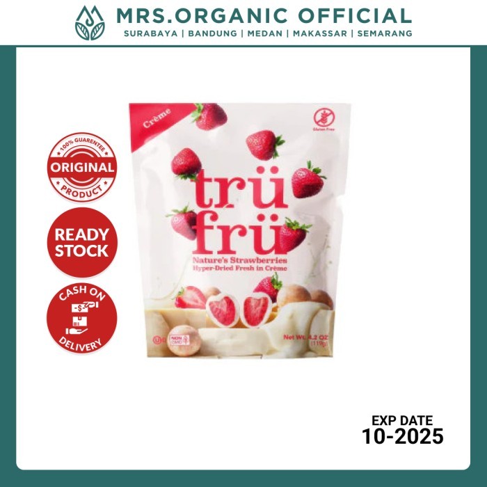 

Snack Cemilan Camilan Buah Stroberi & Coklat TRUFRU Nature's Strawberries Hyper Dried Fresh in Crème 119g