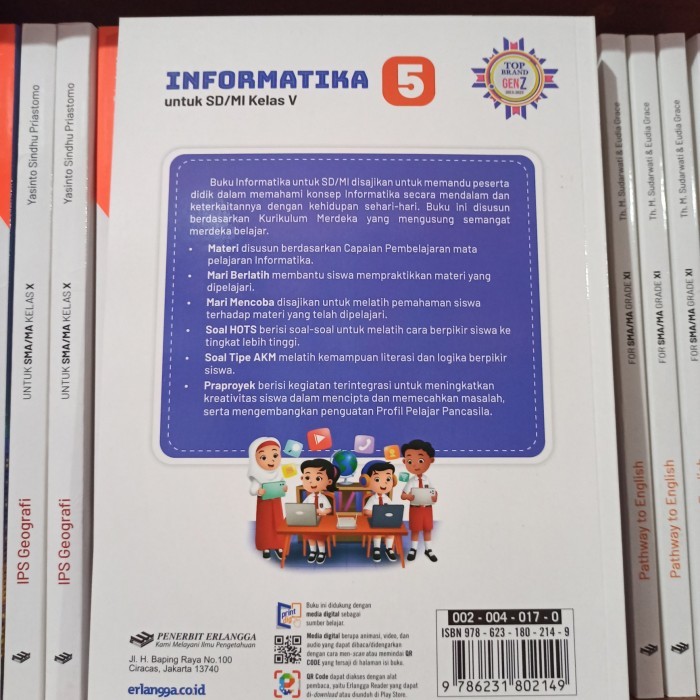 ✨TERLARIS ✨BUKU INFORMATIKA TIK KELAS 5 SD ERLANGGA KURIKULUM MERDEKA